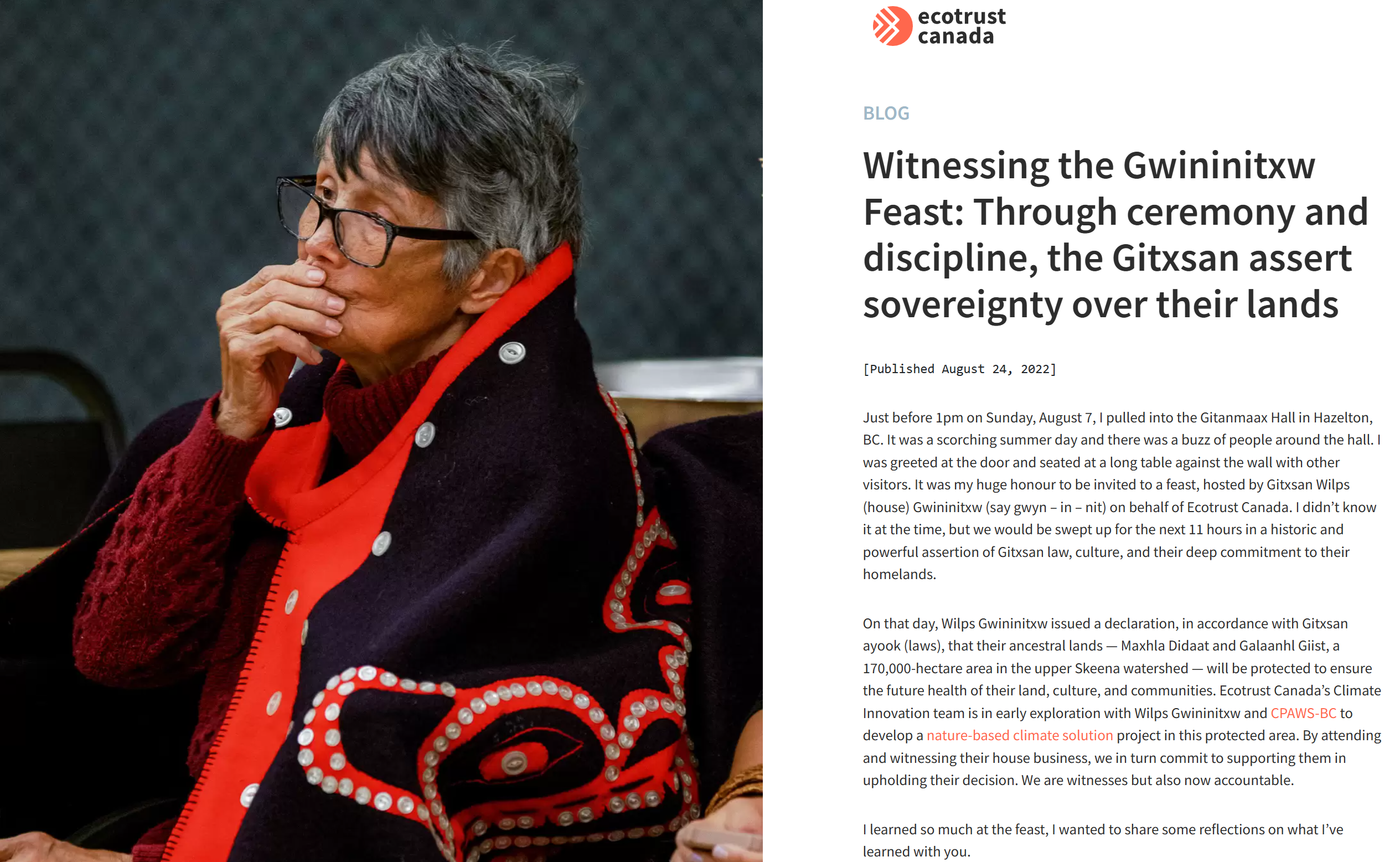 EcoTrust Canada only funds aboriginals who fit thier anti development ageda