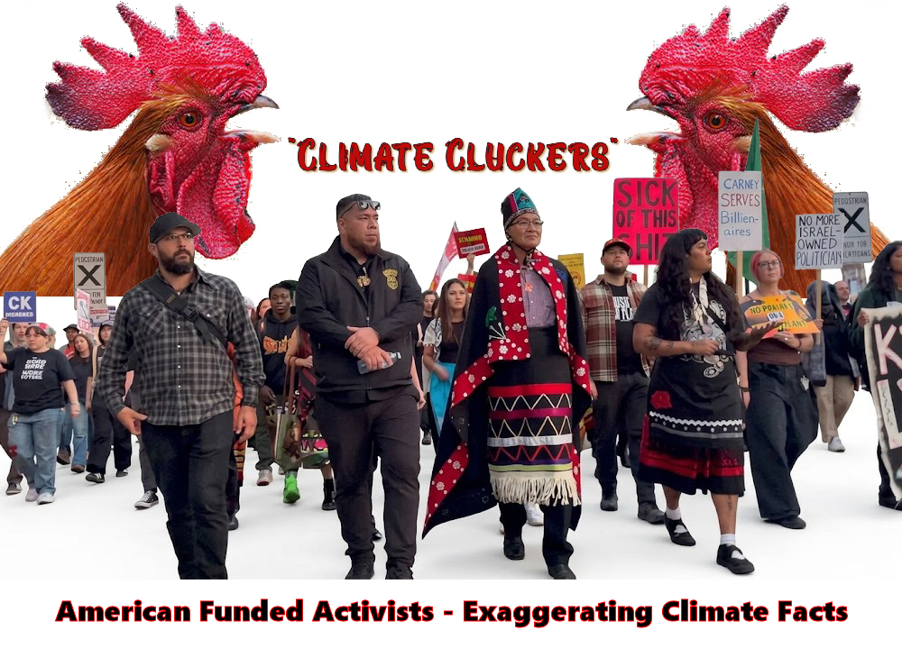 “Climate Cluckers” creative fiction to block energy projects.